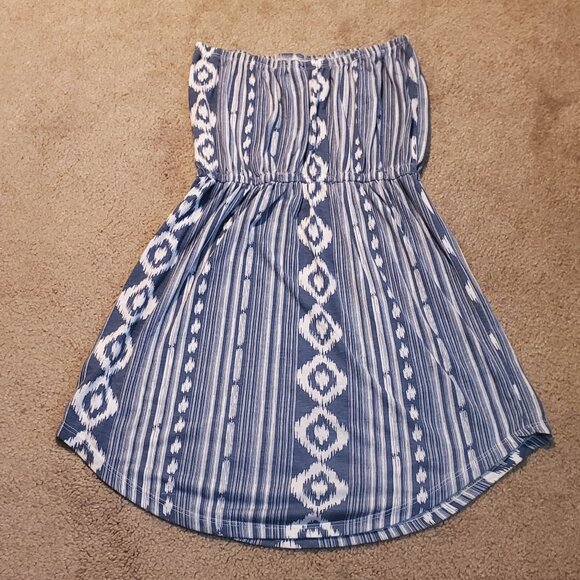 Blue Strapless Dress Cover Up - Picture 2 of 8